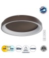 GLOBOSTAR® SALEM 61240 Μοντέρνο Φωτιστικό Οροφής LED 105W 12075lm 120° AC 220-240V IP20 Ρυθμιζόμενο Λευκό CCT με Χειριστήριο από 2700K έως 6000K Dimmable - Lumileds SMD Chip - Καφέ Ματ - Μ60 x Π60 x Υ9.5cm - 3 Χρόνια Εγγύηση